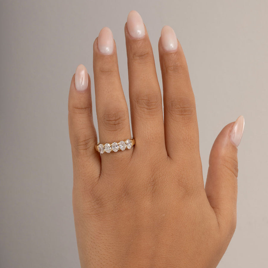Curved- 0.25 CT Marquise Lab Grown Diamond Wedding Band
