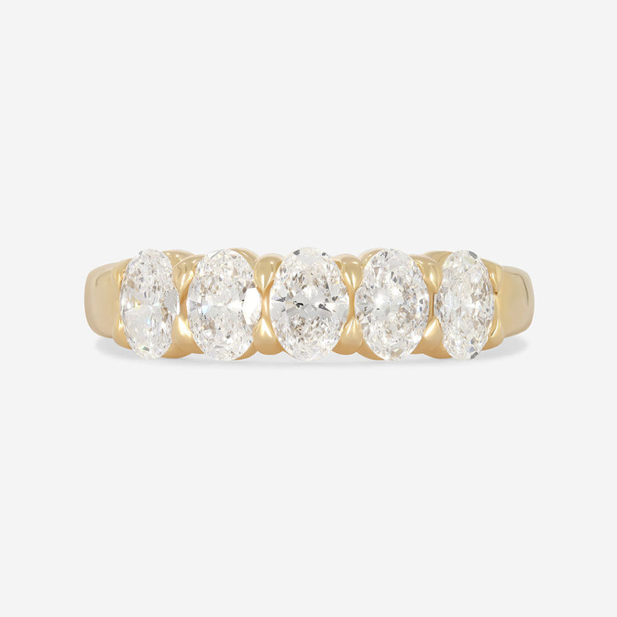 Curved- 0.25 CT Marquise Lab Grown Diamond Wedding Band