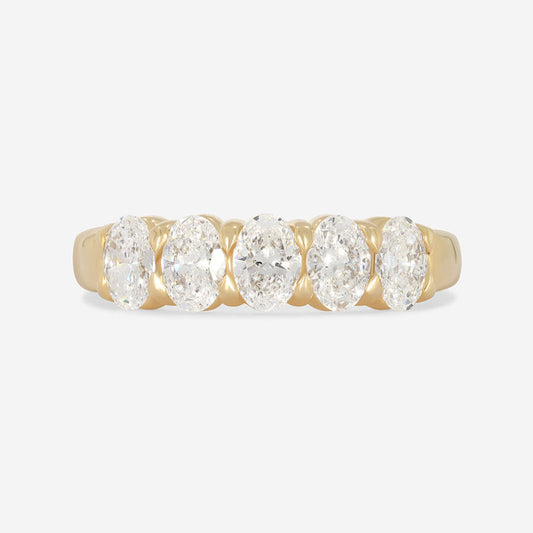 Curved- 0.25 CT Marquise Lab Grown Diamond Wedding Band