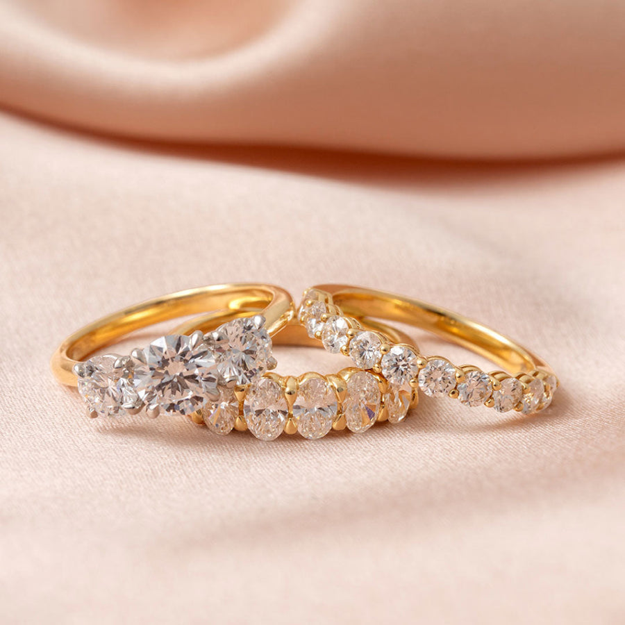 Curved- 0.25 CT Marquise Lab Grown Diamond Wedding Band