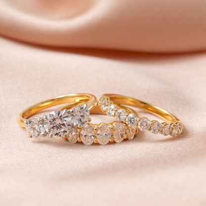 Curved- 0.25 CT Marquise Lab Grown Diamond Wedding Band