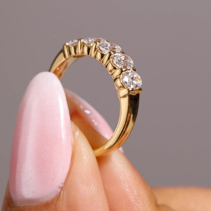 Curved- 0.25 CT Marquise Lab Grown Diamond Wedding Band