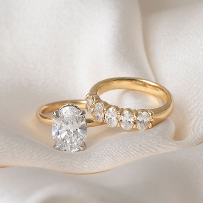 Curved- 0.25 CT Marquise Lab Grown Diamond Wedding Band