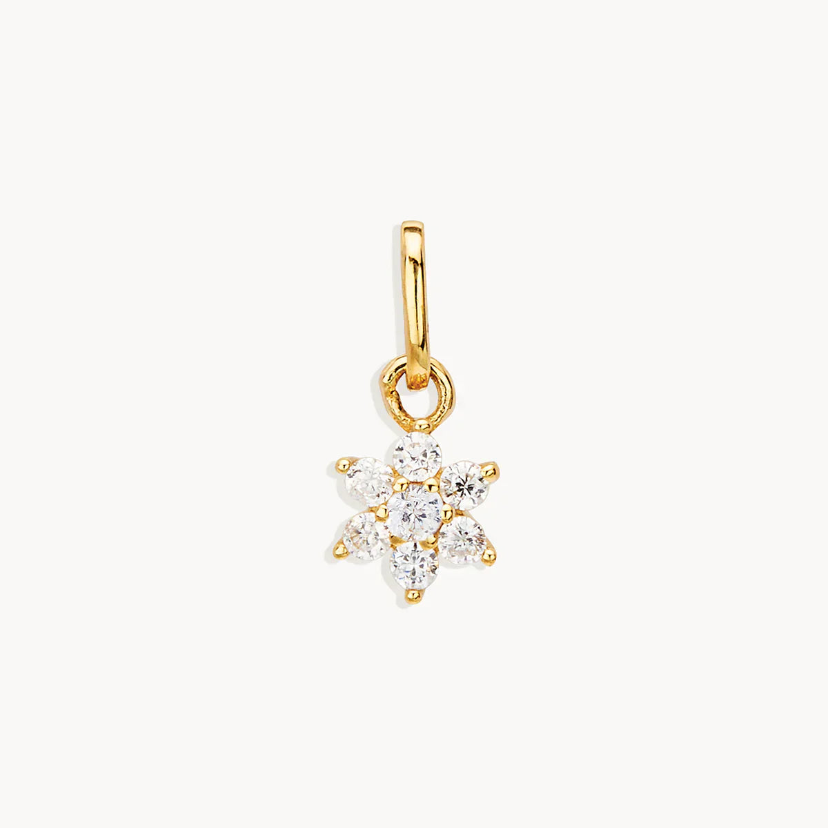 0.05 TCW Lab Grown Diamond Floral Pendant in Gold