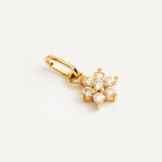 0.05 TCW Lab Grown Diamond Floral Pendant in Gold