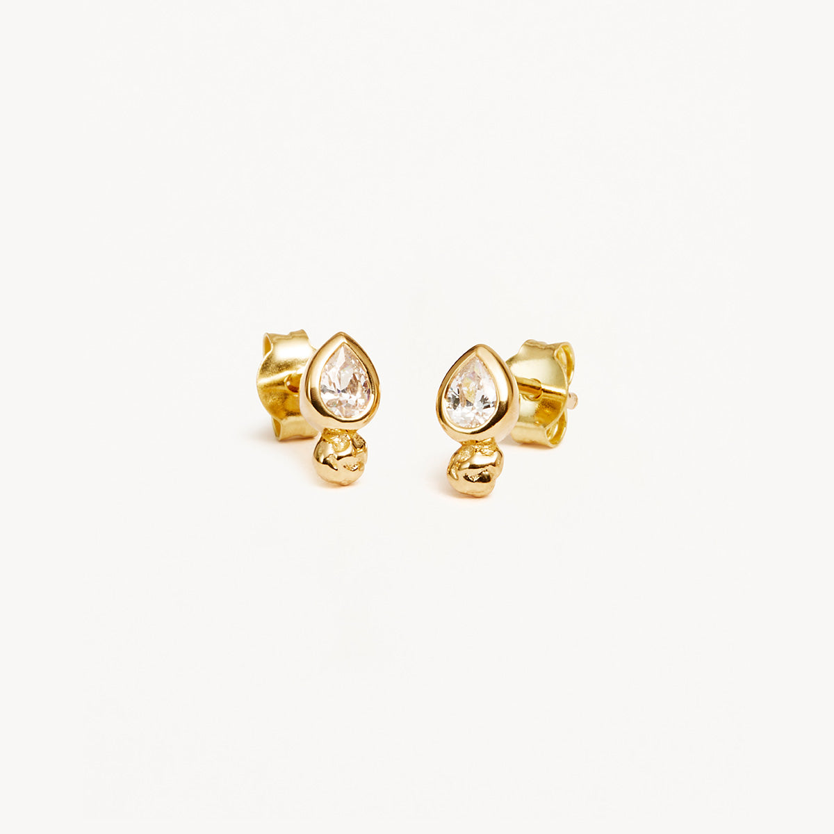 0.05 Carat Pear Lab-Grown Diamond Gold Stud Earrings