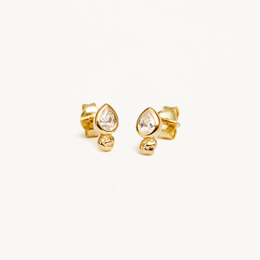 0.05 Carat Pear Lab-Grown Diamond Gold Stud Earrings