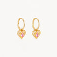 Load image into Gallery viewer, 0.05 TCW Pear & Round Lab Made Diamond Heart Shaped Hoop Earrings
