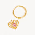 Load image into Gallery viewer, 0.05 TCW Pear & Round Lab Made Diamond Heart Shaped Hoop Earrings
