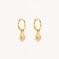 Load image into Gallery viewer, 0.09 TCW Pear Lab Grown Diamond Gold Drop Earrings
