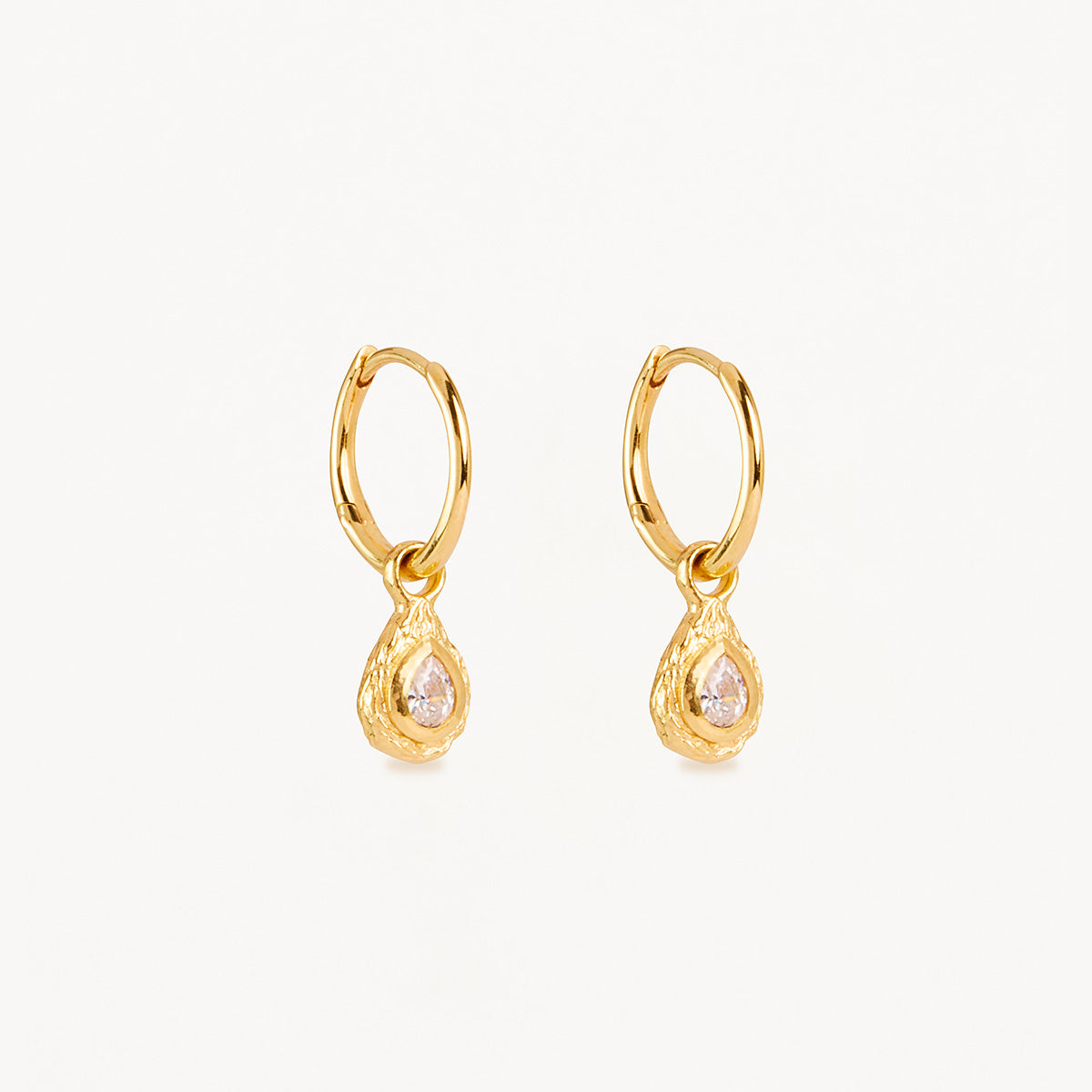 0.09 TCW Pear Lab Grown Diamond Gold Drop Earrings