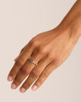 Load image into Gallery viewer, 0.50 CT Blue Topaz Oval lab Made Diamond Engagement Ring
