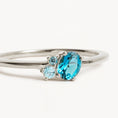 Load image into Gallery viewer, 0.50 CT Blue Topaz Oval lab Made Diamond Engagement Ring
