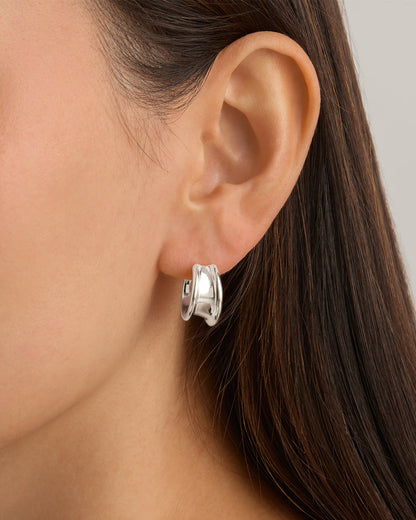 Round Gapped Muse Large Hoop Earrings 2