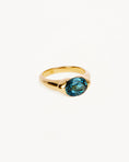 Load image into Gallery viewer, 1.0 CT Oval Blue Topaz Lab Made Diamond Gold Engagement Ring
