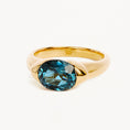 Load image into Gallery viewer, 1.0 CT Oval Blue Topaz Lab Made Diamond Gold Engagement Ring
