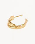 Load image into Gallery viewer, Golden Textured Curved Hoop Earrings
