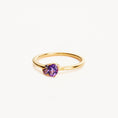 Load image into Gallery viewer, 0.50 CT Oval Amethyst Three Stone Gold Engagement Ring
