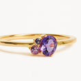 Load image into Gallery viewer, 0.50 CT Oval Amethyst Three Stone Gold Engagement Ring 4
