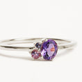 Load image into Gallery viewer, 0.50 CT Oval Amethyst Three Stone Gold Engagement Ring
