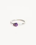 Load image into Gallery viewer, 0.50 CT Oval Amethyst Three Stone Gold Engagement Ring
