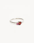 Load image into Gallery viewer, 0.50 CT Oval Red Ruby and Lab Made Diamond Trilogy Engagement Ring
