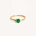 Load image into Gallery viewer, 0.50 CT Emerald Oval  Lab Made Diamond Three Stone Engagement Ring 1
