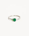 Load image into Gallery viewer, 0.50 CT Emerald Oval  Lab Made Diamond Three Stone Engagement Ring
