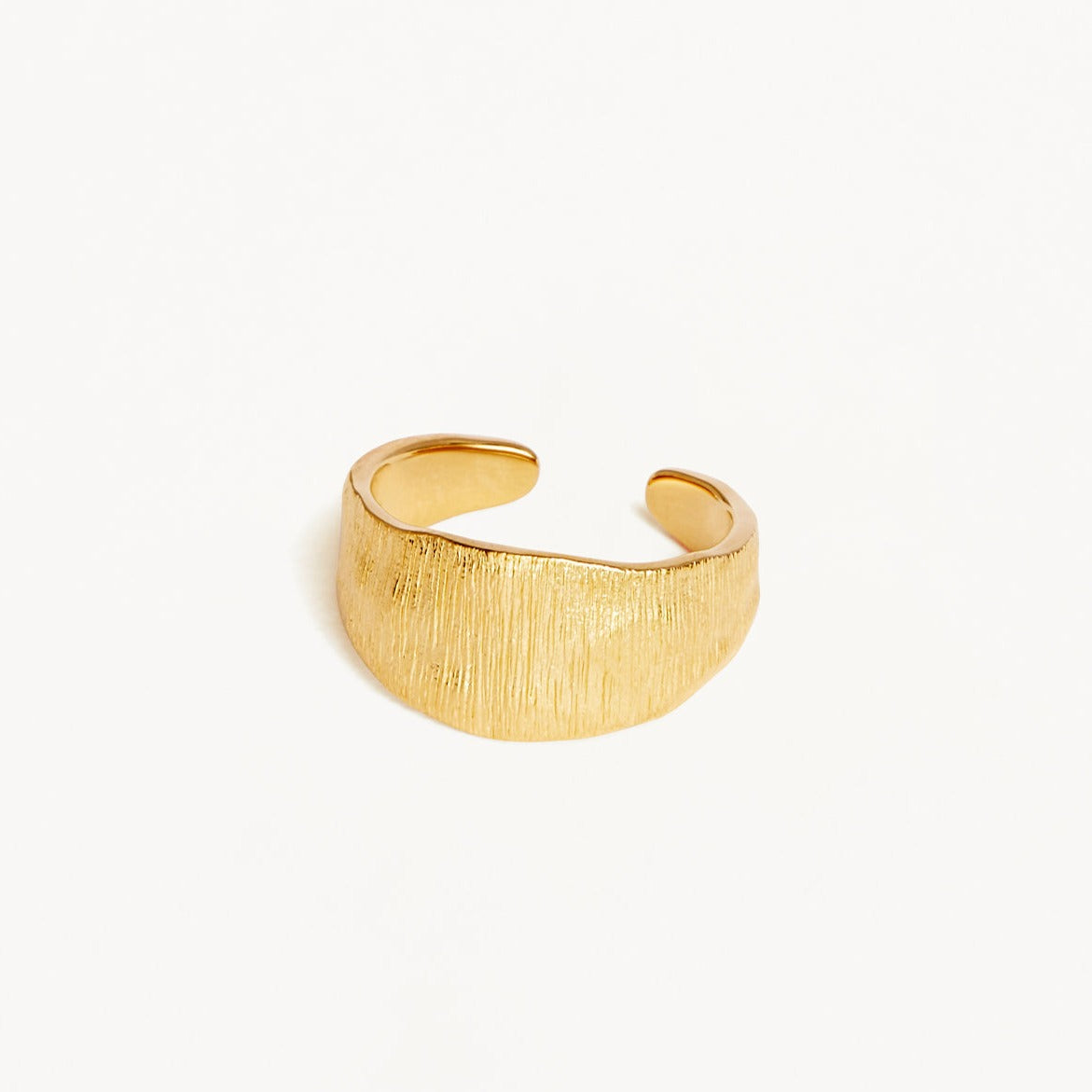 Rustic Elegance: Textured Gold Half-Open Band