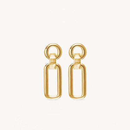 Golden Geometric Bar Drop Earrings 1