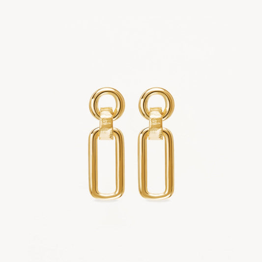 Golden Geometric Bar Drop Earrings