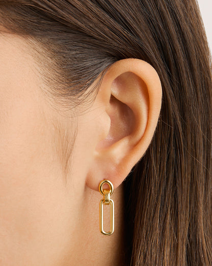Golden Geometric Bar Drop Earrings 3