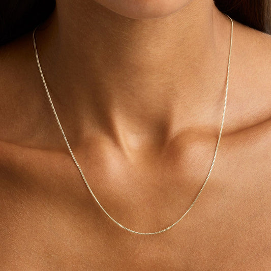 Elegant Gold or Silver Curb Chain Necklace