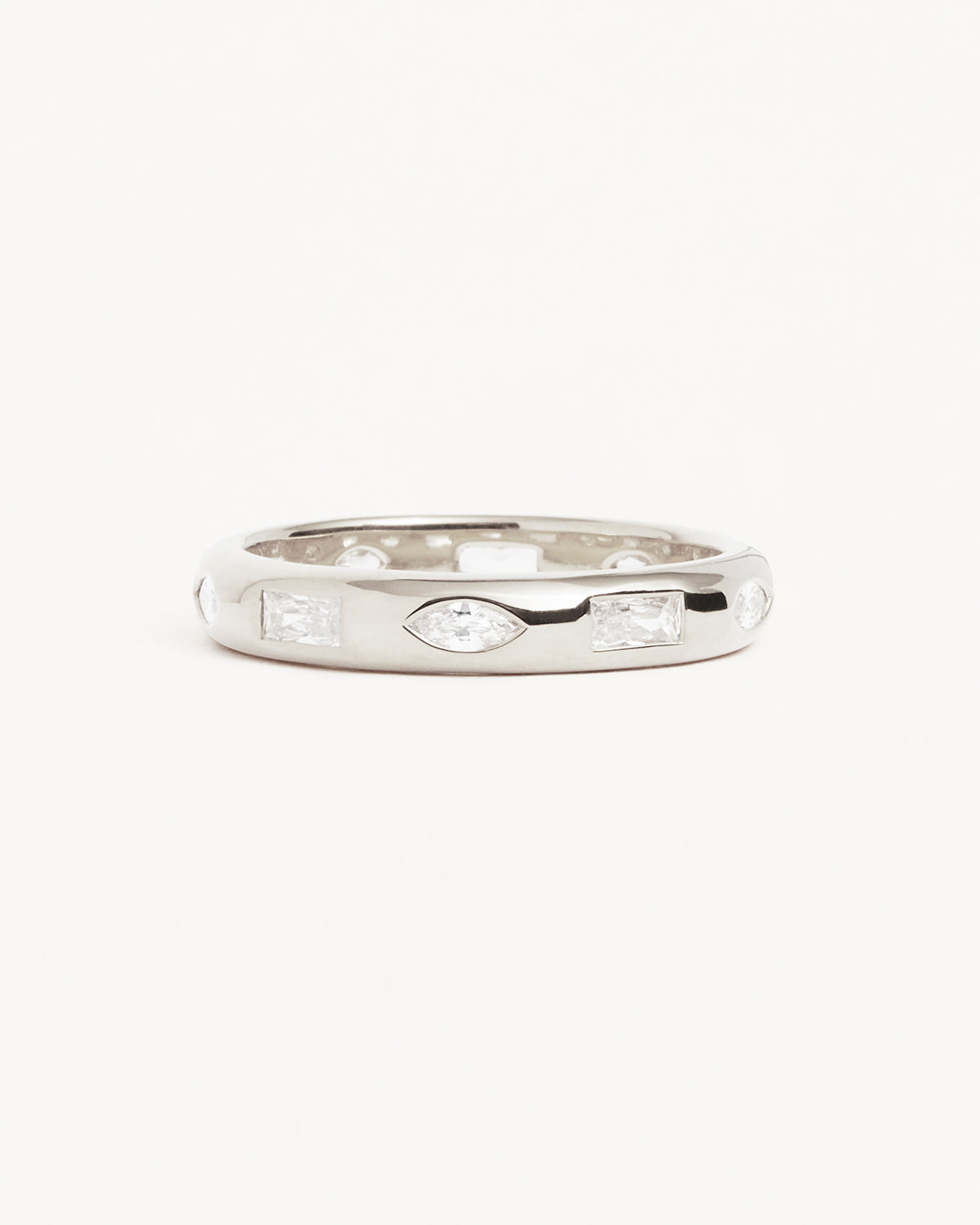 0.50 TCW Marquise & Baguette Flush Setting Lab Grown Diamond Wedding Band 3
