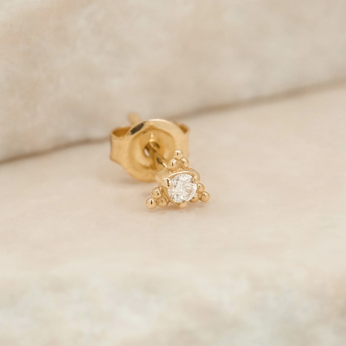 Elegant 0.03 TCW Round Triangular Diamond Stud Earrings 1
