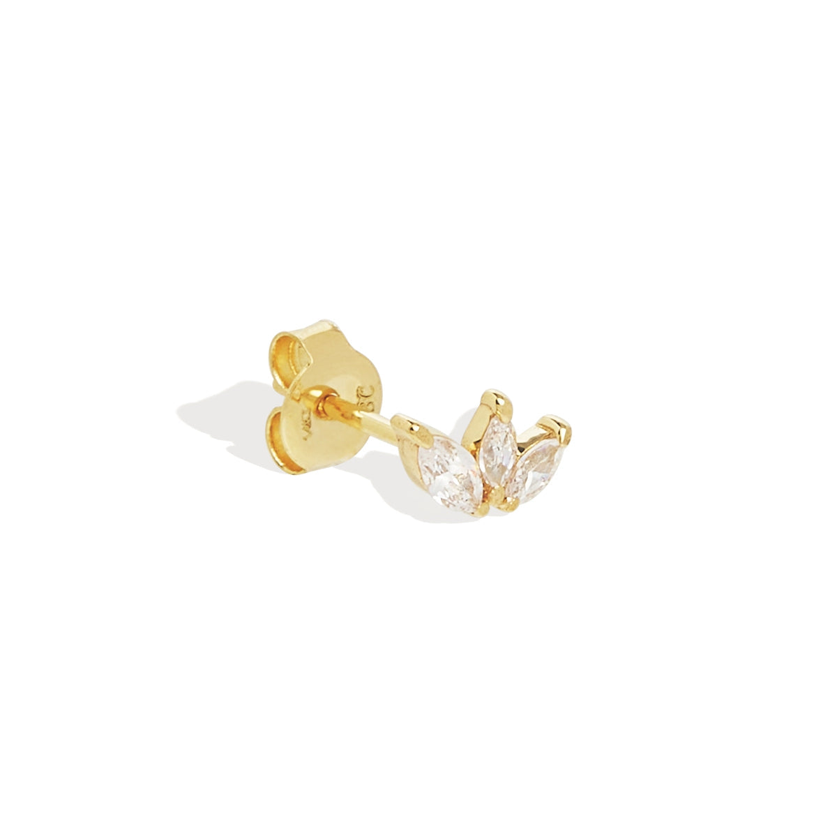 0.05 TCW Lotus Petal Diamond Stud Earrings