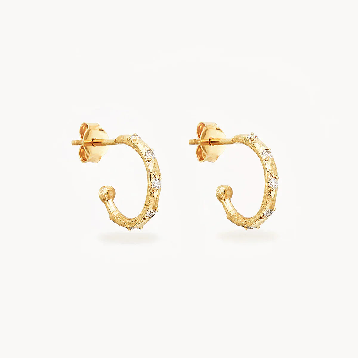 Elegant 0.10 TCW Lab Grown Diamond C-Shaped Hoops