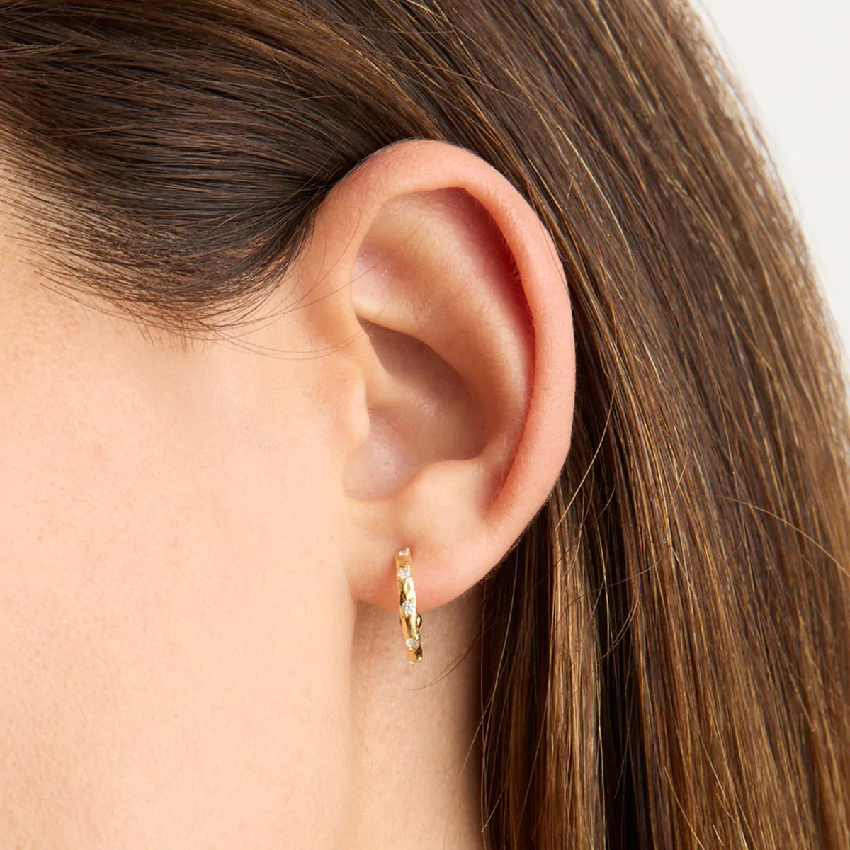 Elegant 0.10 TCW Lab Grown Diamond C-Shaped Hoops 3