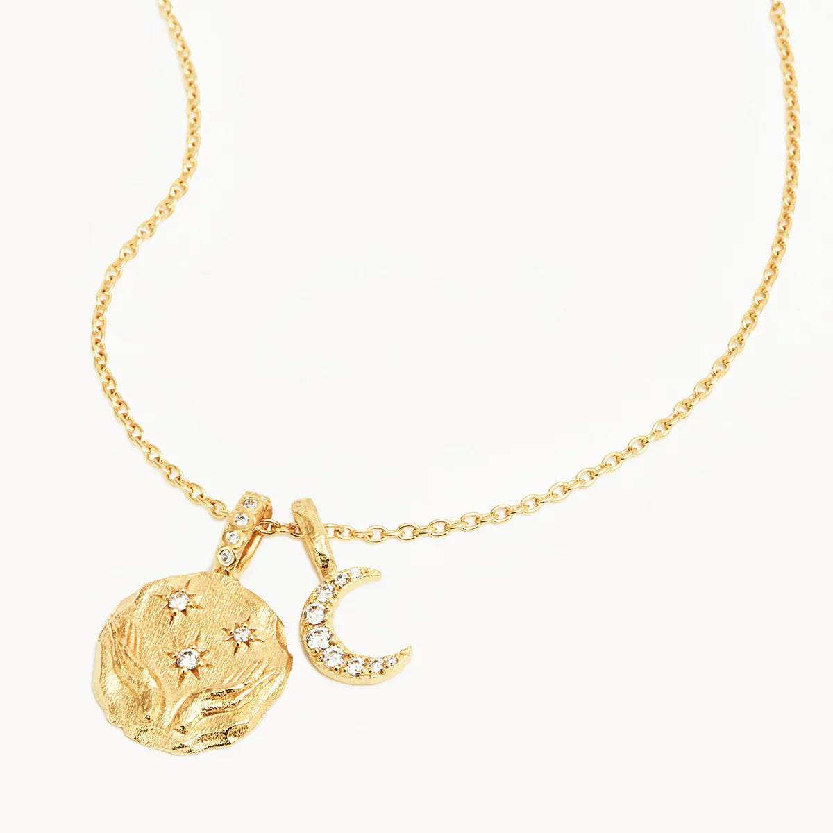 0.10 TCW Round Lab Grown Diamond Celestial Pendant Necklace 1