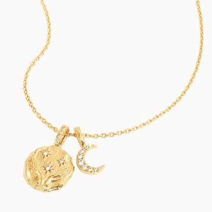 0.10 TCW Round Lab Grown Diamond Celestial Pendant Necklace 1