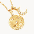 Load image into Gallery viewer, 0.10 TCW Round Lab Grown Diamond Celestial Pendant Necklace
