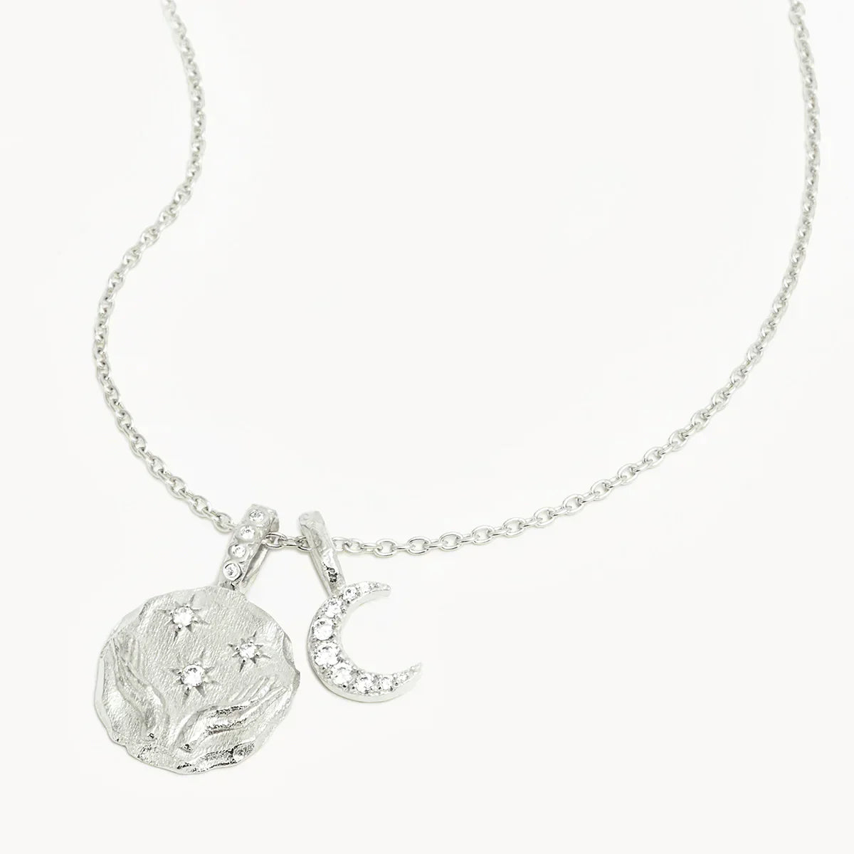 0.10 TCW Round Lab Grown Diamond Celestial Pendant Necklace 2