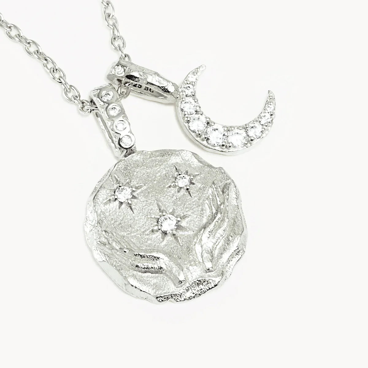 0.10 TCW Round Lab Grown Diamond Celestial Pendant Necklace