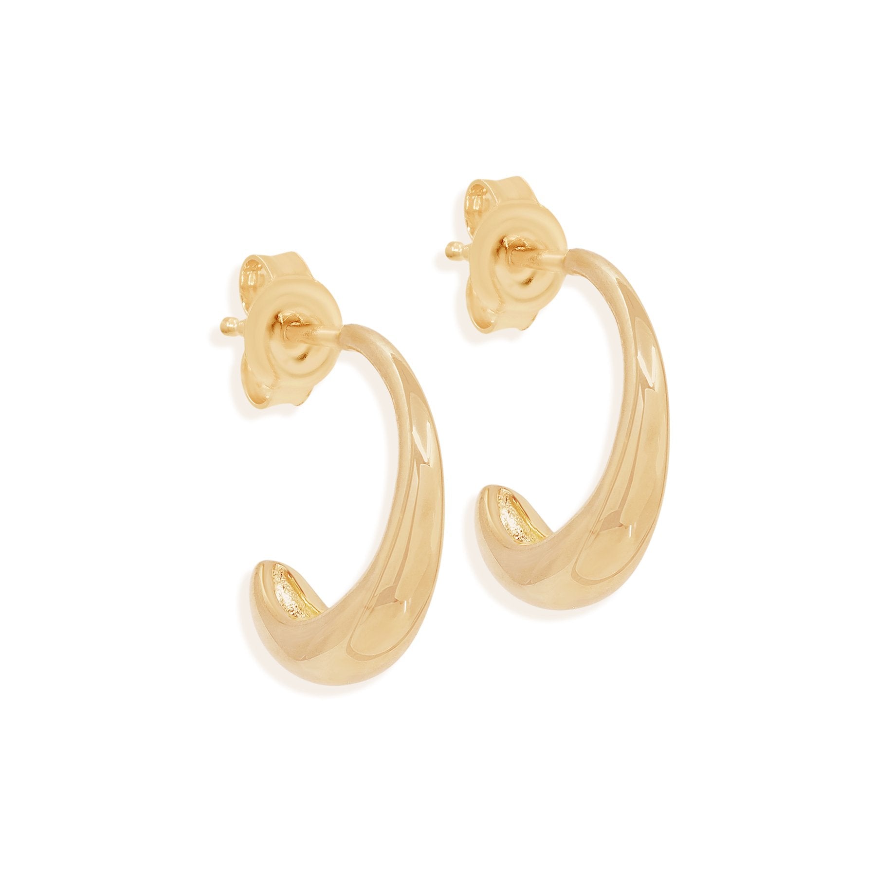 Bold C Shaped Large Hoop Earrings