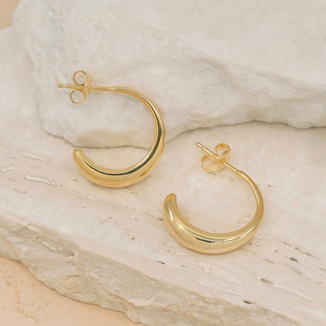 Bold C Shaped Large Hoop Earrings