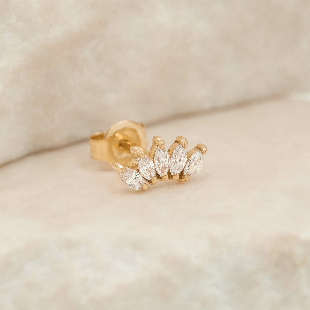 Marquise Lab Grown Diamond Curve Stud Earrings - 0.10 TCW 1