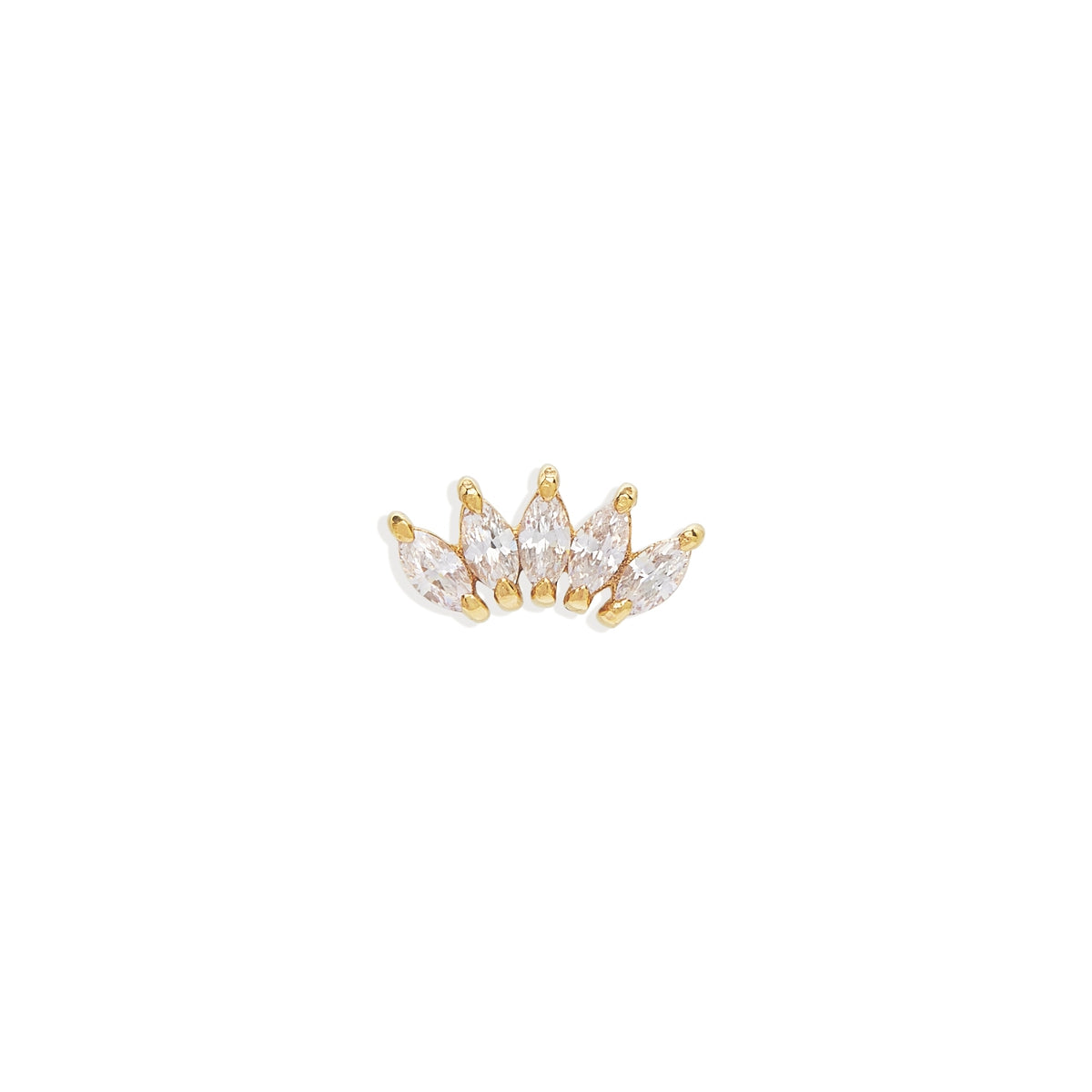 Marquise Lab Grown Diamond Curve Stud Earrings - 0.10 TCW 3