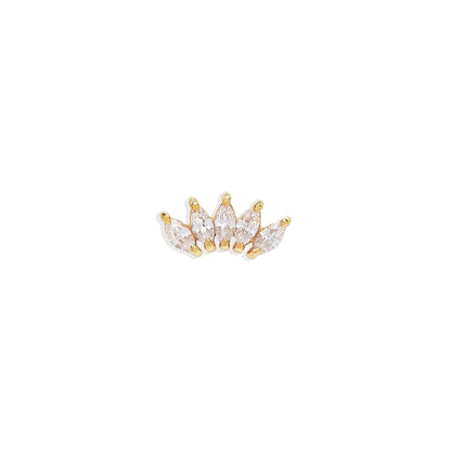 Marquise Lab Grown Diamond Curve Stud Earrings - 0.10 TCW 3