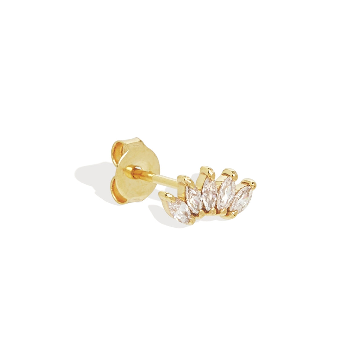 Marquise Lab Grown Diamond Curve Stud Earrings - 0.10 TCW 4