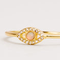 Load image into Gallery viewer, 1.0 CT Round Opal Diamond Halo Evil Eye Engagement Ring
